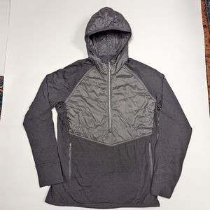 Icebreaker L Black 1/2 Zip Hoodie Merino Wool Hybrid Jacket